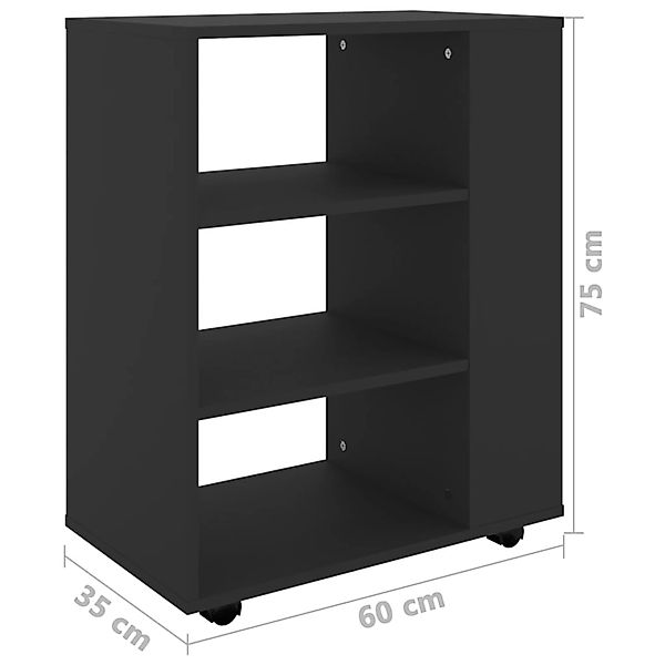 vidaXL Rollschrank Schwarz 60x35x75 cm Holzwerkstoff günstig online kaufen