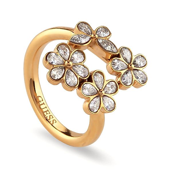 Guess Fingerring Lily Multi Flowers Goldfarben günstig online kaufen