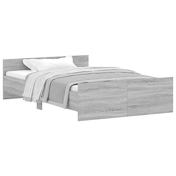 vidaXL Bettgestell mit Kopf- und Fußteil Grau Sonoma 120x200 cm1907889 günstig online kaufen
