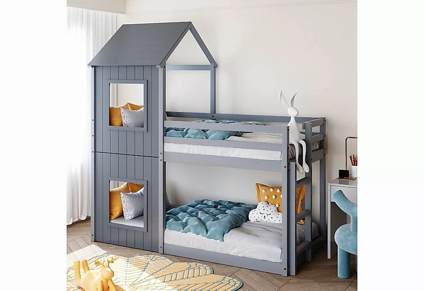 OKWISH Kinderbett Hausbett Etagenbett (Hausbett für Mädchen und Jungen, Sta günstig online kaufen