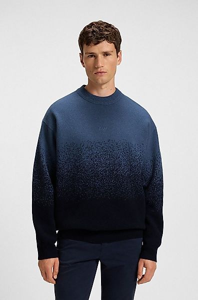 BOSS ORANGE Jacquardpullover Kalbrush Rundhalsausschnitt, Relaxed Fit, Jacq günstig online kaufen