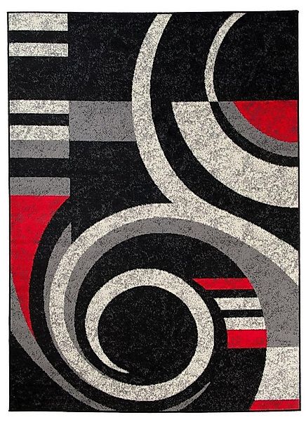 Mazovia Designteppich Modern Teppich Geometrisch Grau Rot - Weich, Pflegele günstig online kaufen