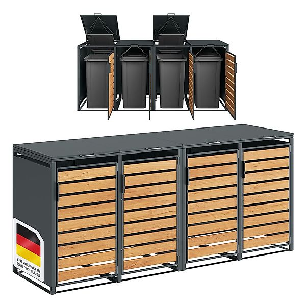 STEELSØN Mülltonnenbox Kestra 240L (Anthrazit/Holz, verfügbar günstig online kaufen