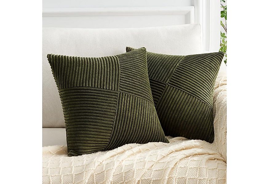 Topfinel Kissenbezüge Kordsamt 2er Set-Windmühle Streifen Muster-Sofakissen günstig online kaufen