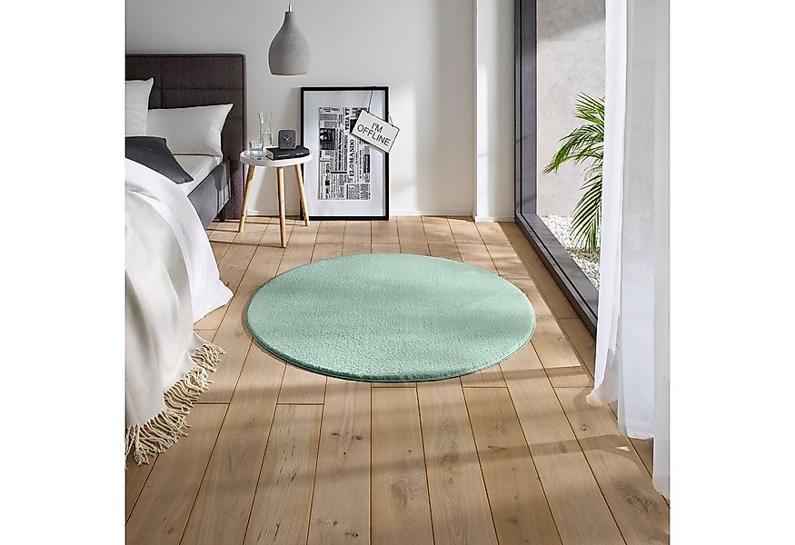 TaCa Home Teppich Waschbarer Kurzflor-Teppich, rund, Höhe: 19 mm, Wohnzimme günstig online kaufen