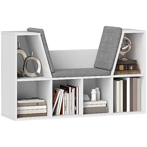 HOMCOM Bücherregal Kleiner Bücherschrank mit Sitzkissen, günstig online kaufen