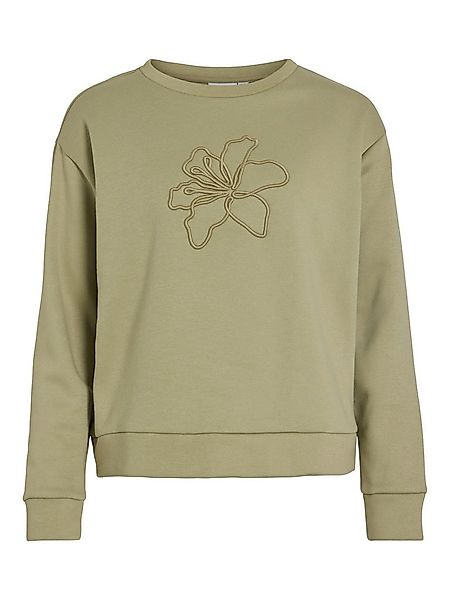 Vila Sweater VIFRIDEA FLOWER EMB O-NECK L/S TOP Elm günstig online kaufen