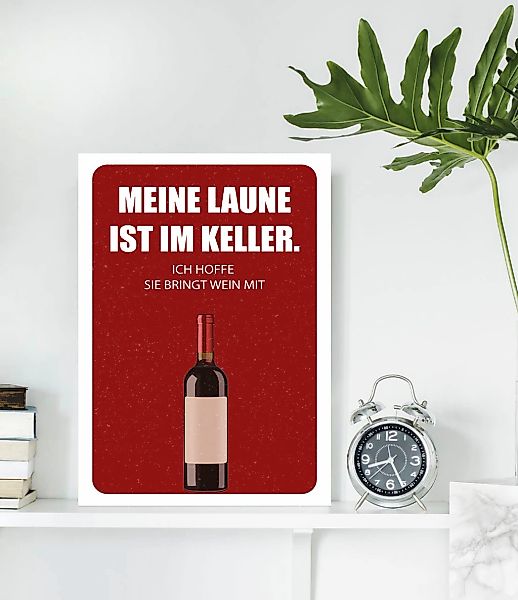 queence Metallbild "Laune im Keller", Schriftzüge-Schriftzug-Getränke, (1 S günstig online kaufen