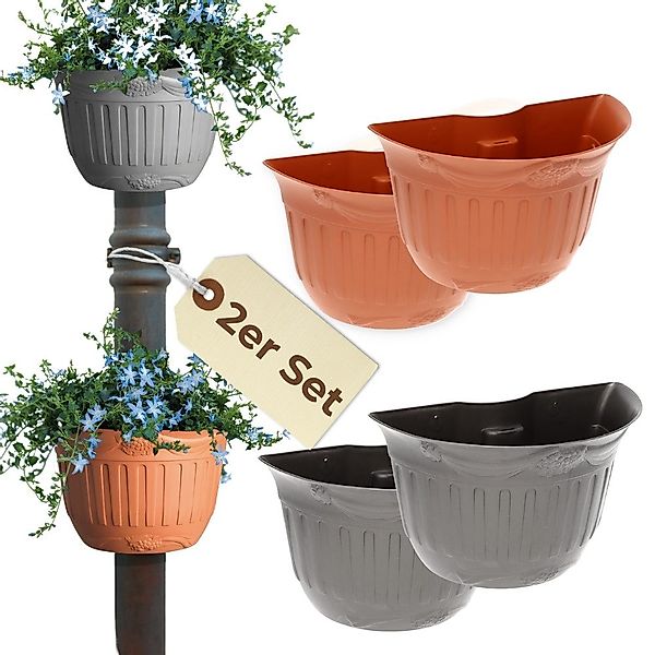 GarPet Blumentopf Blumentopf für Regenrohr 2er günstig online kaufen