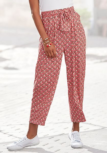 Vivance Culotte, (mit Bindegürtel), mit Retroprint, leichte Jerseyhose, Som günstig online kaufen