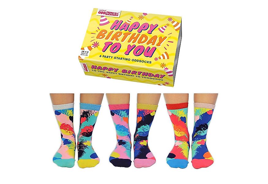 United Oddsocks Freizeitsocken Happy Birthday Geburtstag Oddsocks Socken in günstig online kaufen