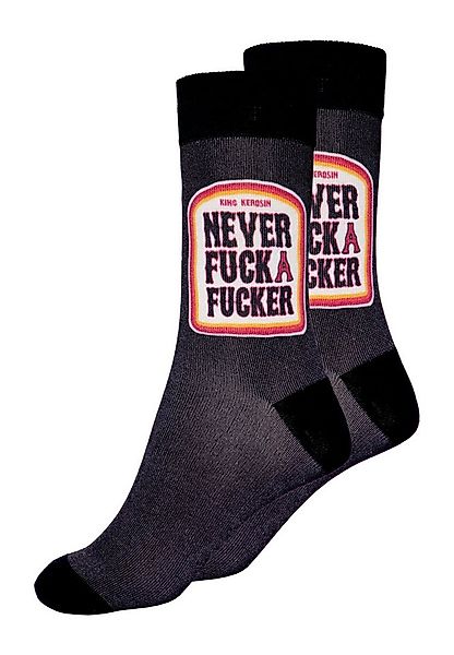 KingKerosin Socken Never F*ck a F*cker mit Statement Motiv günstig online kaufen