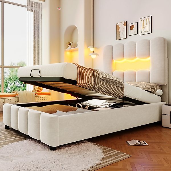 Merax Polsterbett 90x200cm mit LED-Beleuchtung (1-tlg., günstig online kaufen