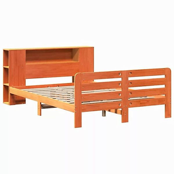 vidaXL Bett Massivholzbett ohne Matratze Wachsbraun 135x190 cm Kiefernholz günstig online kaufen