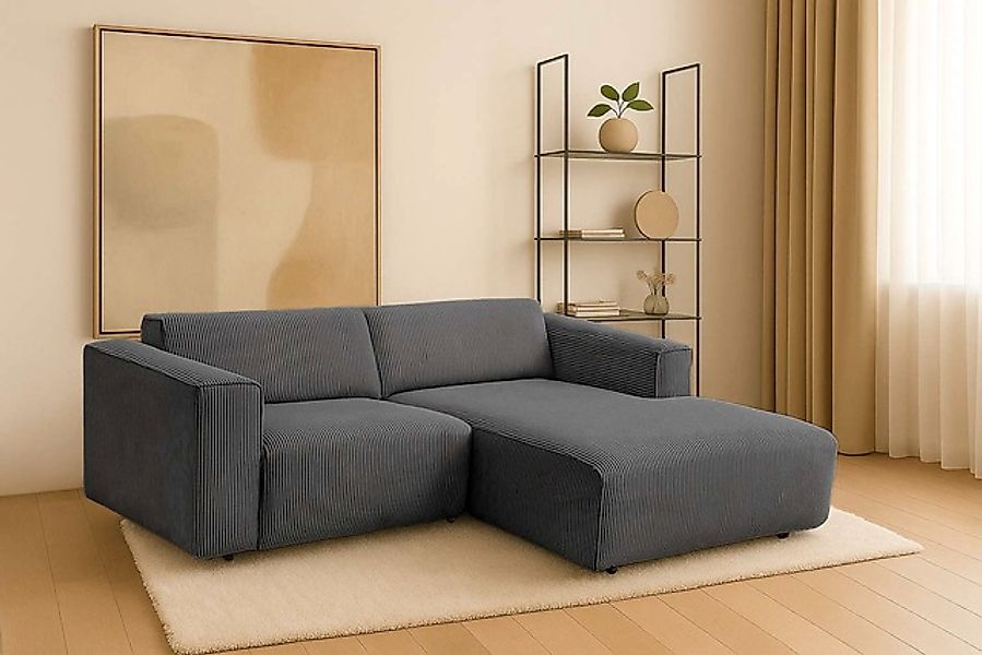 Home affaire Ecksofa »Noord mit Kedernaht, Breite 234 cm, L-Form« Cord, Str günstig online kaufen