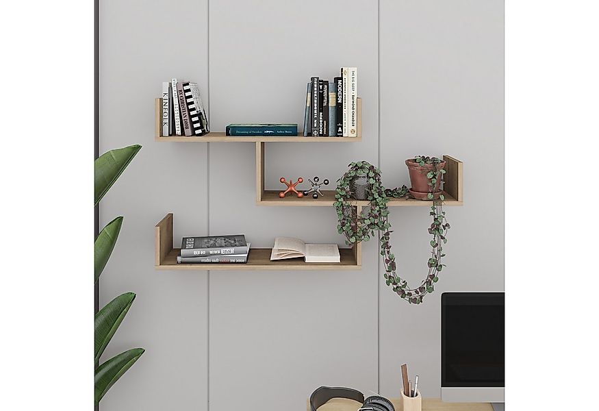 Decortie Bücherregal Tibet, Wandregal Modernes Bücherregal, 119 x 22 x 66,5 günstig online kaufen