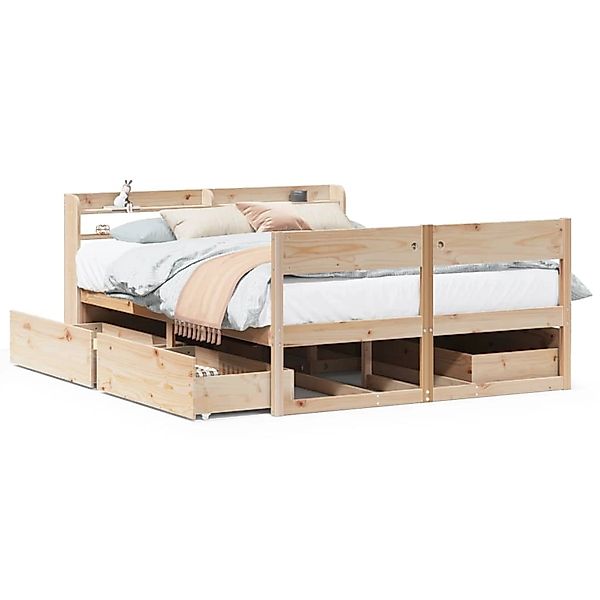 vidaXL Massivholzbett ohne Matratze 150x200 cm Kiefernholz 3307119 günstig online kaufen