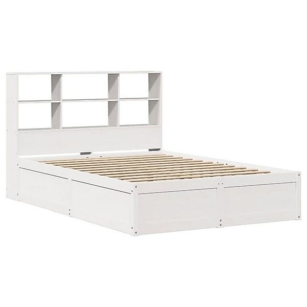 vidaXL Bett Massivholzbett ohne Matratze Weiß 140x190 cm Kiefernholz günstig online kaufen