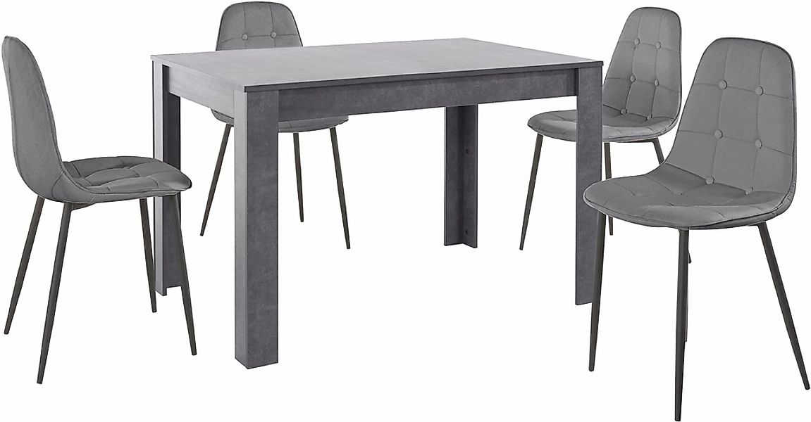 INOSIGN Essgruppe Set, 5 Stk. tlg. mit Esstisch 120 cm breit günstig online kaufen