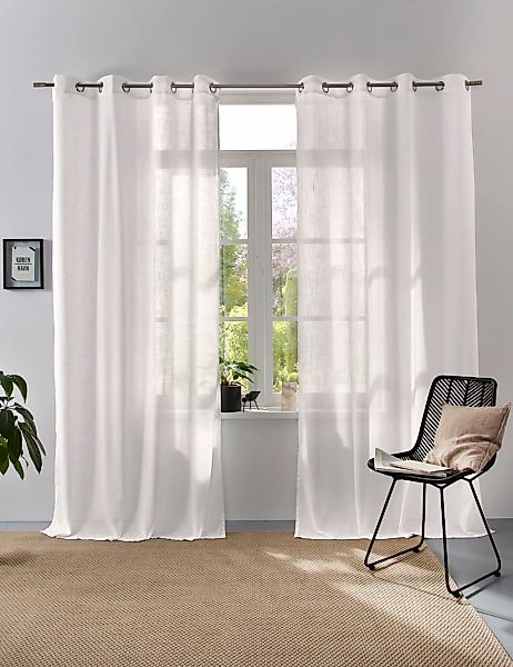 Home affaire Collection Vorhang "Linsdorf" Ösen 1 Stk. tlg. Leinenstruktur, günstig online kaufen