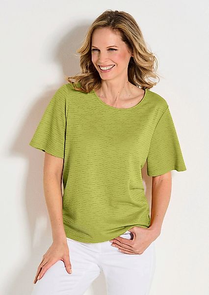 GOLDNER Kurzarmshirt "Kurzgröße Sommerliches Halbarm Jersey-Shirt" U-Boot-A günstig online kaufen