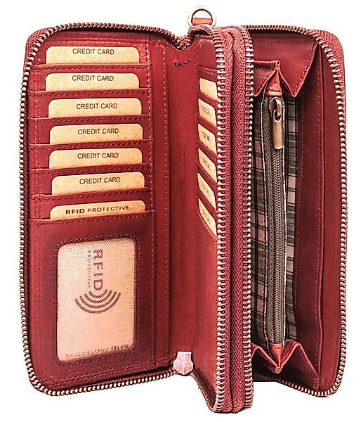 Benthill Geldbörse Damen Echt Leder Gross RFID Portemonnaie Groß XXL mit vi günstig online kaufen