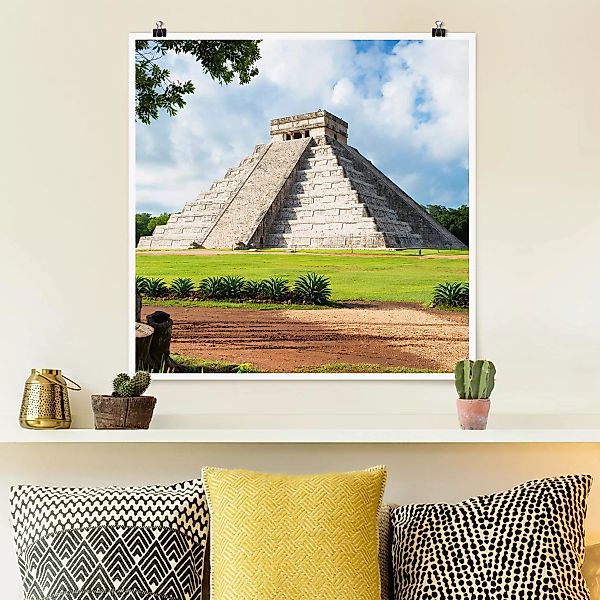 Poster Architektur & Skyline - Quadrat El Castillo Pyramide günstig online kaufen