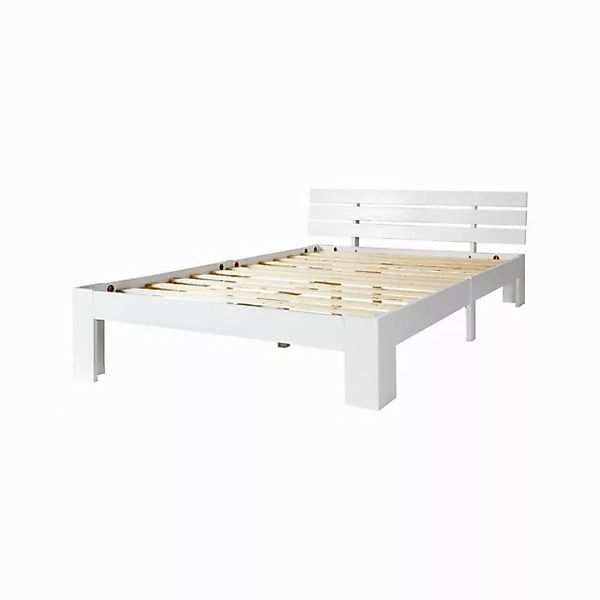 IDEASY Holzbett Kieferholz Doppelbett 200x140cm, Stabiles Bettgestell, Holz günstig online kaufen