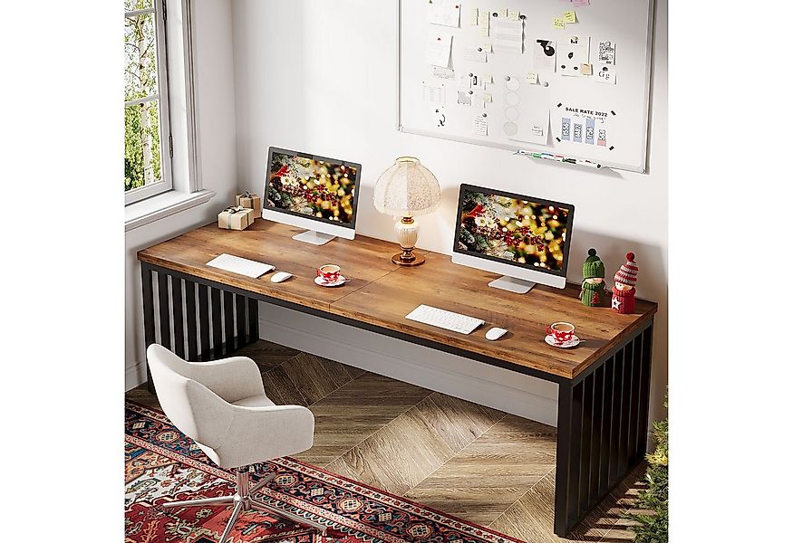 Tribesigns Schreibtisch 180 cm Computertisch Tisch Bürotisch mit Metallgest günstig online kaufen