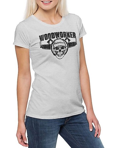 Urban Backwoods Print-Shirt Woodworker V Damen T-Shirt Holzfäller Axt Walda günstig online kaufen