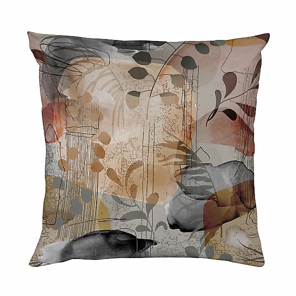 queence Dekokissen "Kunstwerk Grau" Beidseitig bedruckte Kissenhülle, Kisse günstig online kaufen