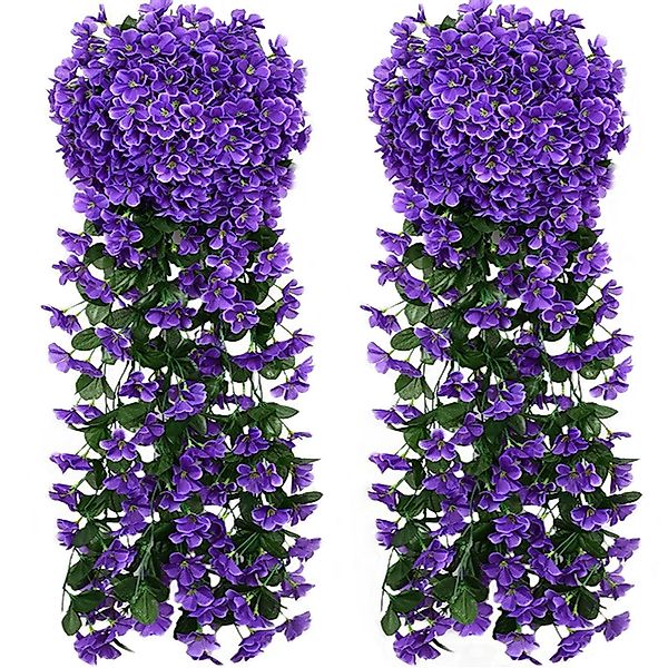 Kunstblumenstrauß Künstlich Hängende Blumen, Kunstblumen Veilchen günstig online kaufen