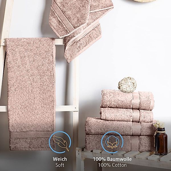 Komfortec Badetücher 100% Baumwolle, 470 g/m², Frottee (4-St), Handtücher 7 günstig online kaufen