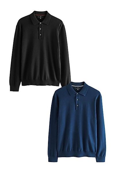 Next Langarm-Poloshirt Langärmelige Poloshirts aus Strick, 2er-Pack (2-tlg) günstig online kaufen