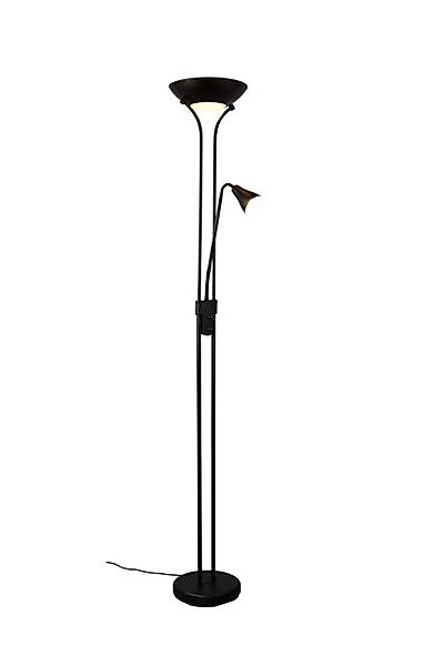 Stehleuchte 2xE27 1XE14 Metall Schwarz Matt / Glas Frost Ø ca. 28 cm ca. 18 günstig online kaufen