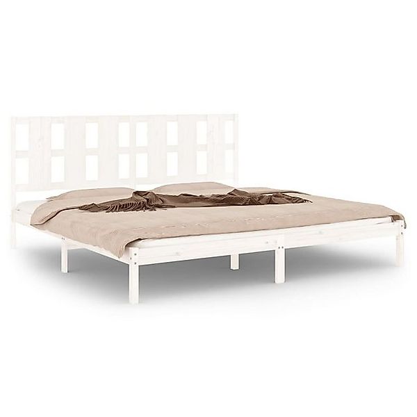 vidaXL Bettgestell Massivholzbett Weiß Kiefer 200x200 cm Bett Bettgestell D günstig online kaufen