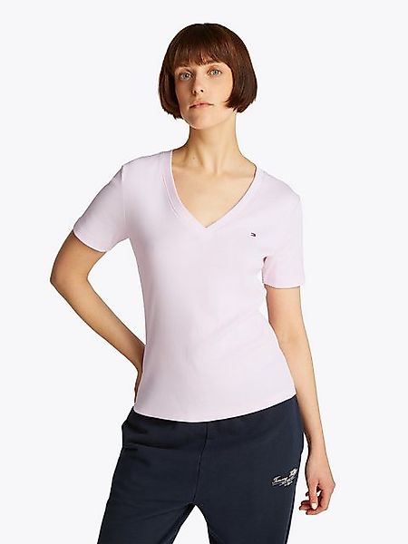 Tommy Hilfiger T-Shirt SLIM CODY V-NK SS mit Logostickerei günstig online kaufen