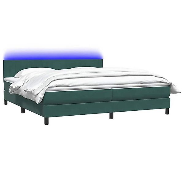 vidaXL Bett Boxspringbett mit Matratze Dunkelgrün 200x210 cm Samt günstig online kaufen