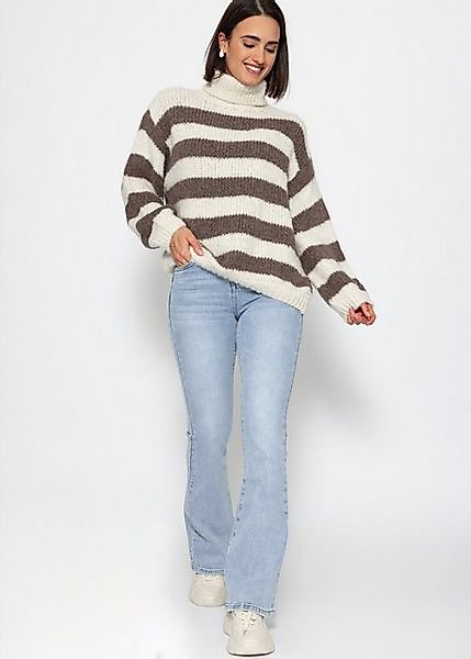 SASSYCLASSY Strickpullover Oversize Pullover Damen Winter mit Rollkragen Ro günstig online kaufen