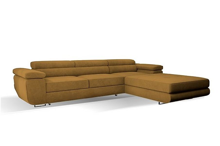 Goldstoff Ecksofa VENUS TWIN, mit Schlaffunktion und Bettkasten, 275x202x70 günstig online kaufen