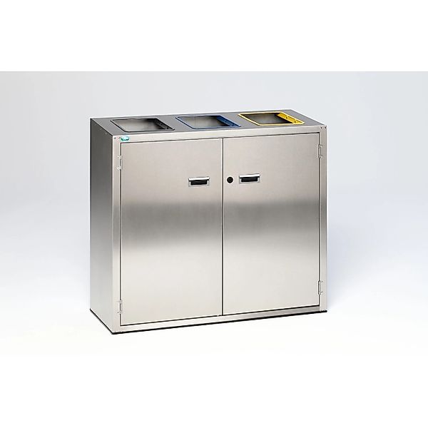 PROREGAL Wertstoffsortiersystem Mit 3 Farbigen Einwurfklappen 127 Liter HxB günstig online kaufen