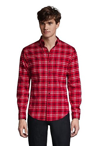 Gemustertes Flanellhemd, Modern Fit, Herren, Größe: XL Normal, Rot, Baumwol günstig online kaufen
