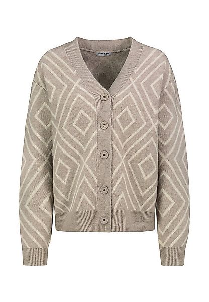 SUBLEVEL Strickjacke Strick Cardigan mit Alloverprint Knopfleiste günstig online kaufen