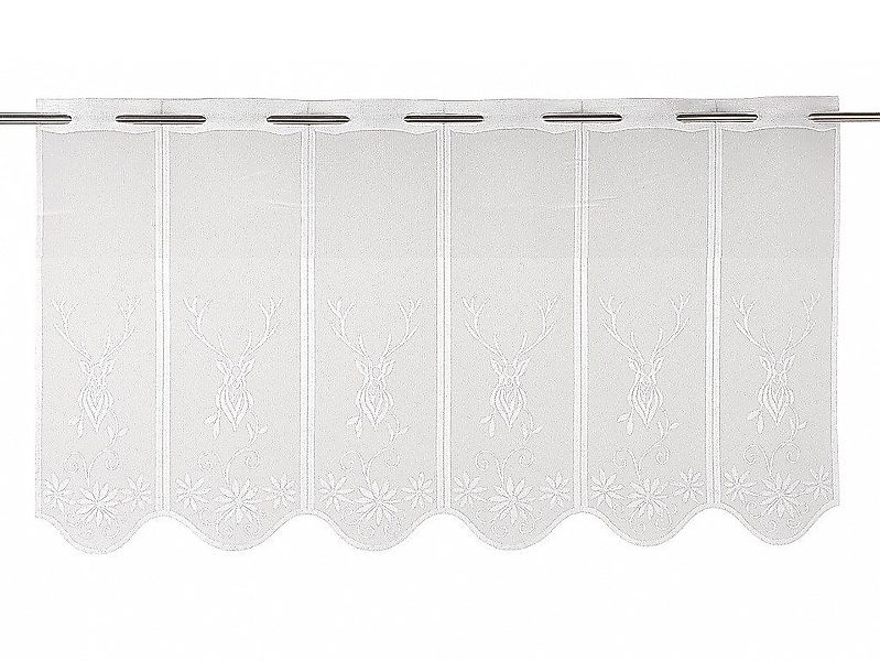 Clever-Kauf-24 Scheibengardine Scheibengardine Jacquard Hirsch weiß Höhe 45 günstig online kaufen