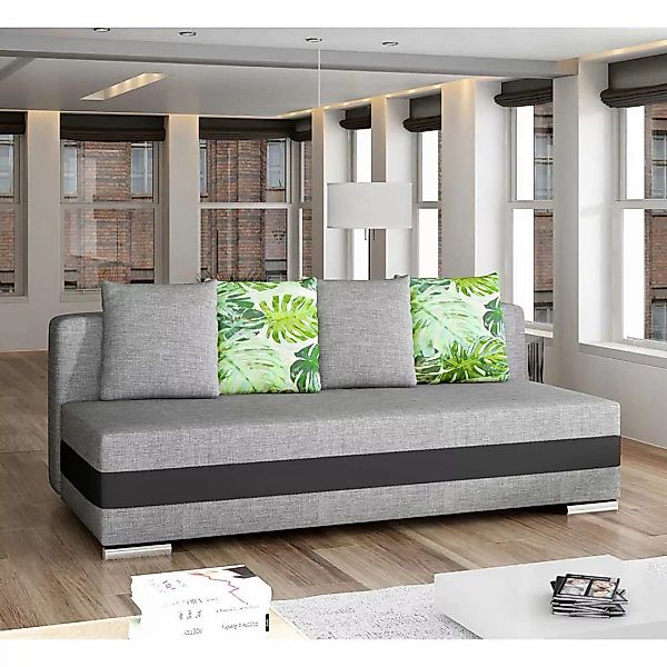 Sofa Dreisitzer Sofa aus Webstoff und Kunstleder günstig online kaufen