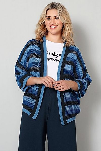 Sara Lindholm Strickjacke Strickjacke oversized Rippstrick Streifen günstig online kaufen