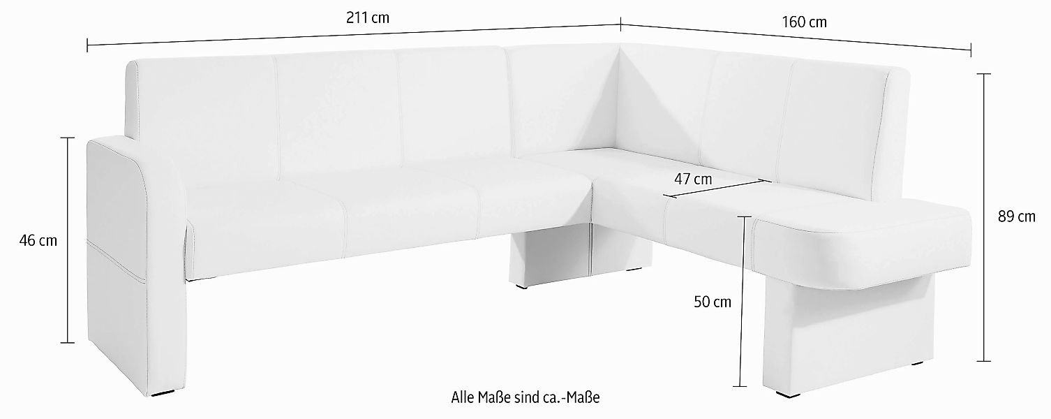 Home affaire Eckbank "Umag", 210 x 60 cm günstig online kaufen