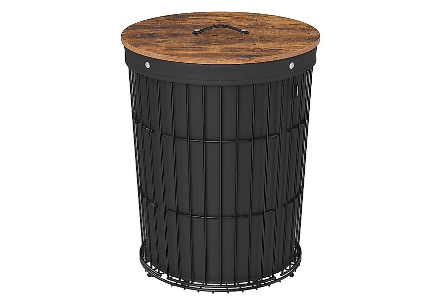 SONGMICS Wäschekorb, mit Deckel, Wäschesammler rund, 95 L, herausnehmbarer günstig online kaufen