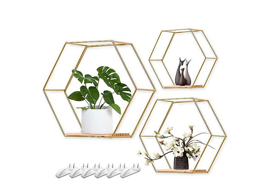 HEYHIPPO Deko-Wandregal Wanddeko Schlafzimmerflur,goldener Metallrahmen,sec günstig online kaufen