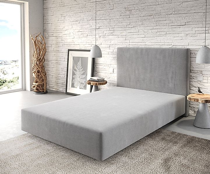 Boxspringgestell Dream-Well 120x200 cm Mikrofaser Grau günstig online kaufen